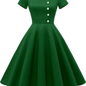 Wedtrend Women's 1950s Vintage Audrey Hepburn Style Cocktail Swing Dress